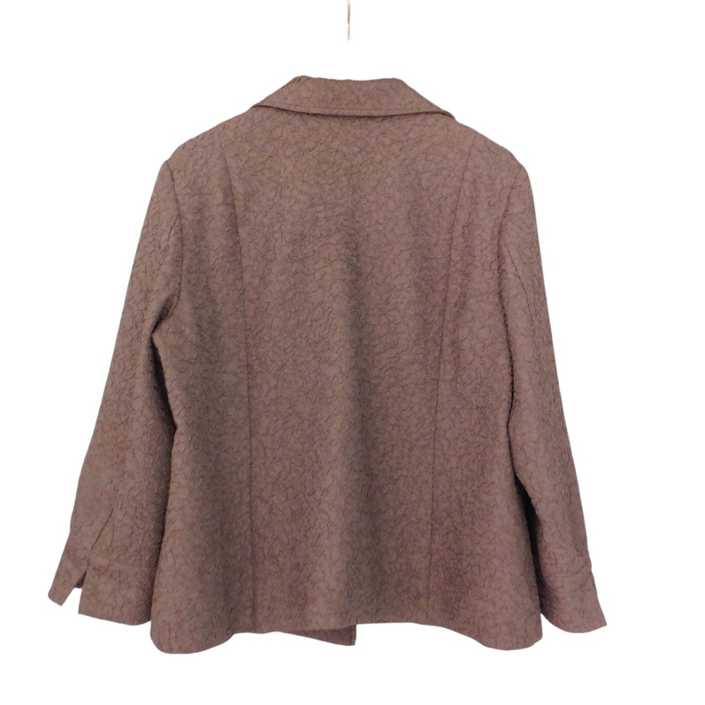 Chicos Womens Open Front‎ Jacket Blazer Taupe Shiny Krinkle Fabric Size 3 XL - Picture 3 of 5